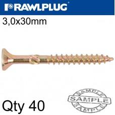 R-TS CHIPBOARD HD SCREW 3.0X30MM X40 PER BAG